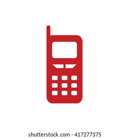Red cellphone icon vector illustration