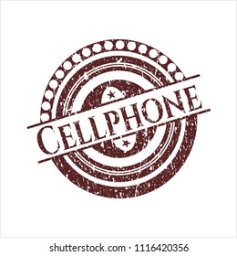 Red Cellphone rubber grunge seal