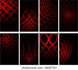 red cells abstract card set