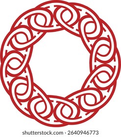 Red Celtic Knot Circular Pattern Design