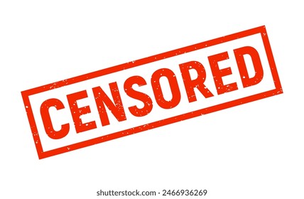 Red censor rubber stamp grunge icon. Content censor vector red stamp control illustration isolated icon