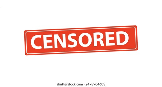 Red censor rubber stamp grunge icon. Content censor vector red stamp control illustration isolated icon
