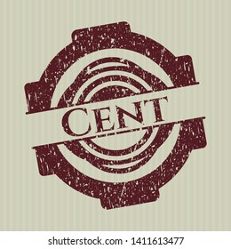 Red Cent distress rubber stamp