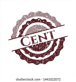 Red Cent distressed rubber grunge stamp