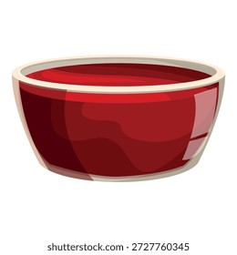 Tigela de cerâmica vermelha com um serviço de delicioso geleia de cereja, perfeito para café da manhã ou sobremesa