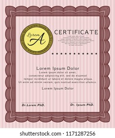 Red Certificate of achievement. Customizable, Easy to edit and change colors. With quality background. Artistry design. 