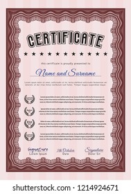 Red Certificate of achievement. Customizable, Easy to edit and change colors. With quality background. Modern design. 