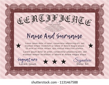 Red Certificate of achievement. Printer friendly. Good design. Detailed. 