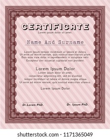 Red Certificate of achievement. With quality background. Customizable, Easy to edit and change colors. Cordial design. 