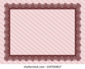 Red Certificate of achievement. Superior design. Vector illustration. With quality background. 