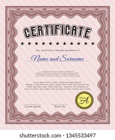 Red Certificate of achievement template. Customizable, Easy to edit and change colors. With background. Nice design. 