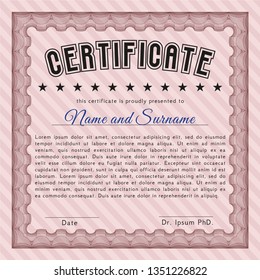 Red Certificate of achievement template. Modern design. Customizable, Easy to edit and change colors. Easy to print. 