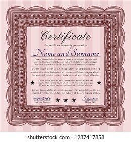 Red Certificate of achievement template. With quality background. Elegant design. Customizable, Easy to edit and change colors. 