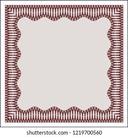 Red Certificate of achievement template. Vector illustration. Easy to print. Modern design. 