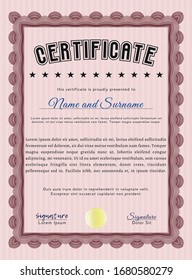 Plantilla de certificado de logro rojo. Ilustración vectorial. Con un fondo de calidad. Diseño artístico. 