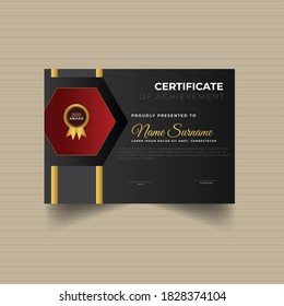 plantilla de diseño de certificado de apreciación rojo