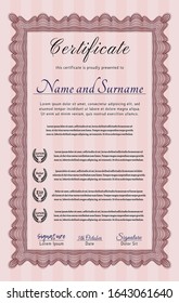 Red Certificate. Artistry design. Customizable, Easy to edit and change colors. With great quality guilloche pattern. 