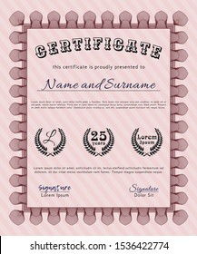 Red Certificate. Beauty design. Complex background. Detailed. 