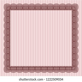 Red Certificate. With complex background. Detailed. Money style design. 
