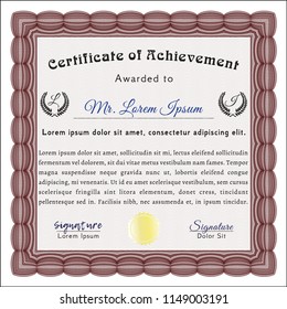 Red Certificate. Complex background. Perfect design. Customizable, Easy to edit and change colors. 