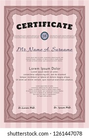 Red Certificate. With complex linear background. Superior design. Customizable, Easy to edit and change colors. 