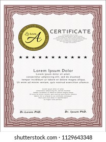 Red Certificate. Customizable, Easy to edit and change colors. Easy to print. Money style design. 