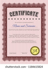 Red Certificate. Customizable, Easy to edit and change colors. Easy to print. Nice design. 