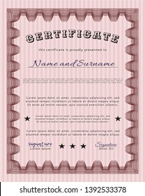 Red Certificate. Customizable, Easy to edit and change colors. Complex background. Cordial design. 