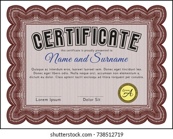 Red Certificate. Customizable, Easy to edit and change colors. Easy to print. Money style design. 