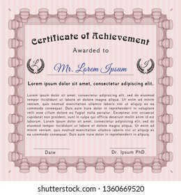 Red Certificate. Detailed. With background. Sophisticated design. 