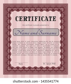 Red Certificate. Detailed. With linear background. Nice design. 