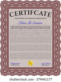 Red Certificate. Detailed. Printer friendly. Complex design. 