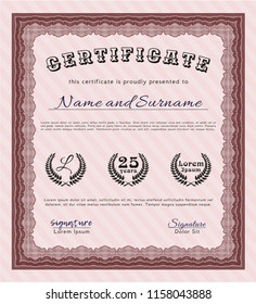 Red Certificate. Detailed. With quality background. Beauty design. 