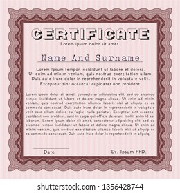 Red Certificate. Detailed. With quality background. Lovely design. 