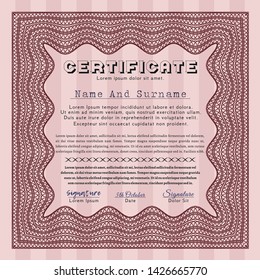 Red Certificate. Detailed. With quality background. Sophisticated design. 