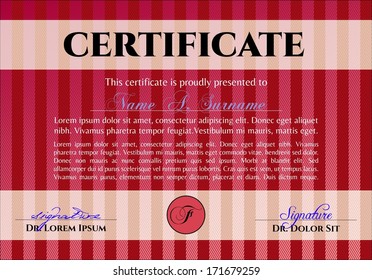 Plantilla de certificado rojo o de diploma