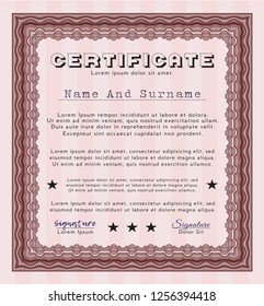 Red Certificate or diploma template. Complex background. Customizable, Easy to edit and change colors. Superior design. 