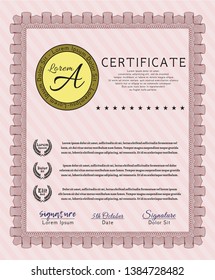 Red Certificate or diploma template. With complex background. Customizable, Easy to edit and change colors. Excellent design. 