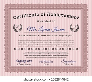 Red Certificate or diploma template. Customizable, Easy to edit and change colors. Easy to print. Good design. 