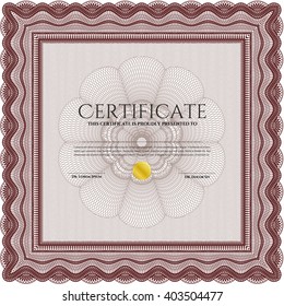 Red Certificate or diploma template. Customizable, Easy to edit and change colors. Cordial design. Easy to print. 