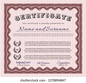 Red Certificate or diploma template. Nice design. Easy to print. Customizable, Easy to edit and change colors. 