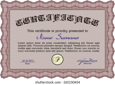 Red Certificate oder Diplomvorlage mit Beispieltext.