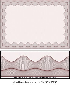 Red certificate or diploma template. Very complex design.