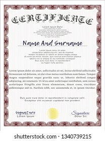 Red Certificate. Easy to print. Artistry design. Customizable, Easy to edit and change colors. 