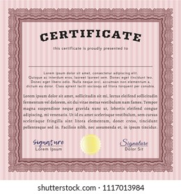 Red Certificate. Easy to print. Customizable, Easy to edit and change colors. Elegant design. 