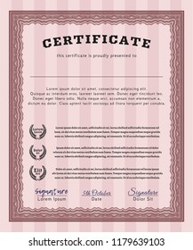 Red Certificate. Easy to print. Customizable, Easy to edit and change colors. Excellent design. 