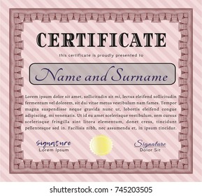 Red Certificate. Easy to print. Customizable, Easy to edit and change colors. Elegant design. 