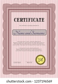 Red Certificate. Easy to print. Sophisticated design. Customizable, Easy to edit and change colors. 