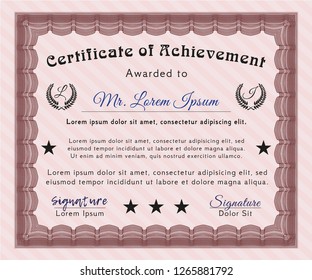 Red Certificate. Easy to print. Vector illustration. Money design. 