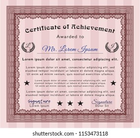 Red Certificate. Elegant design. Customizable, Easy to edit and change colors. With background. 